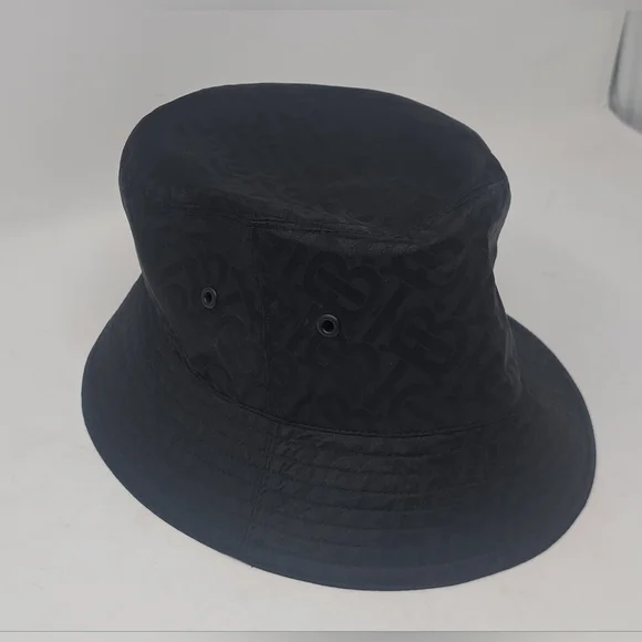 Burberry Men's TB Monogram Nylon Jacquard Bucket Hat Black Italy size Large - Picture 5 of 14